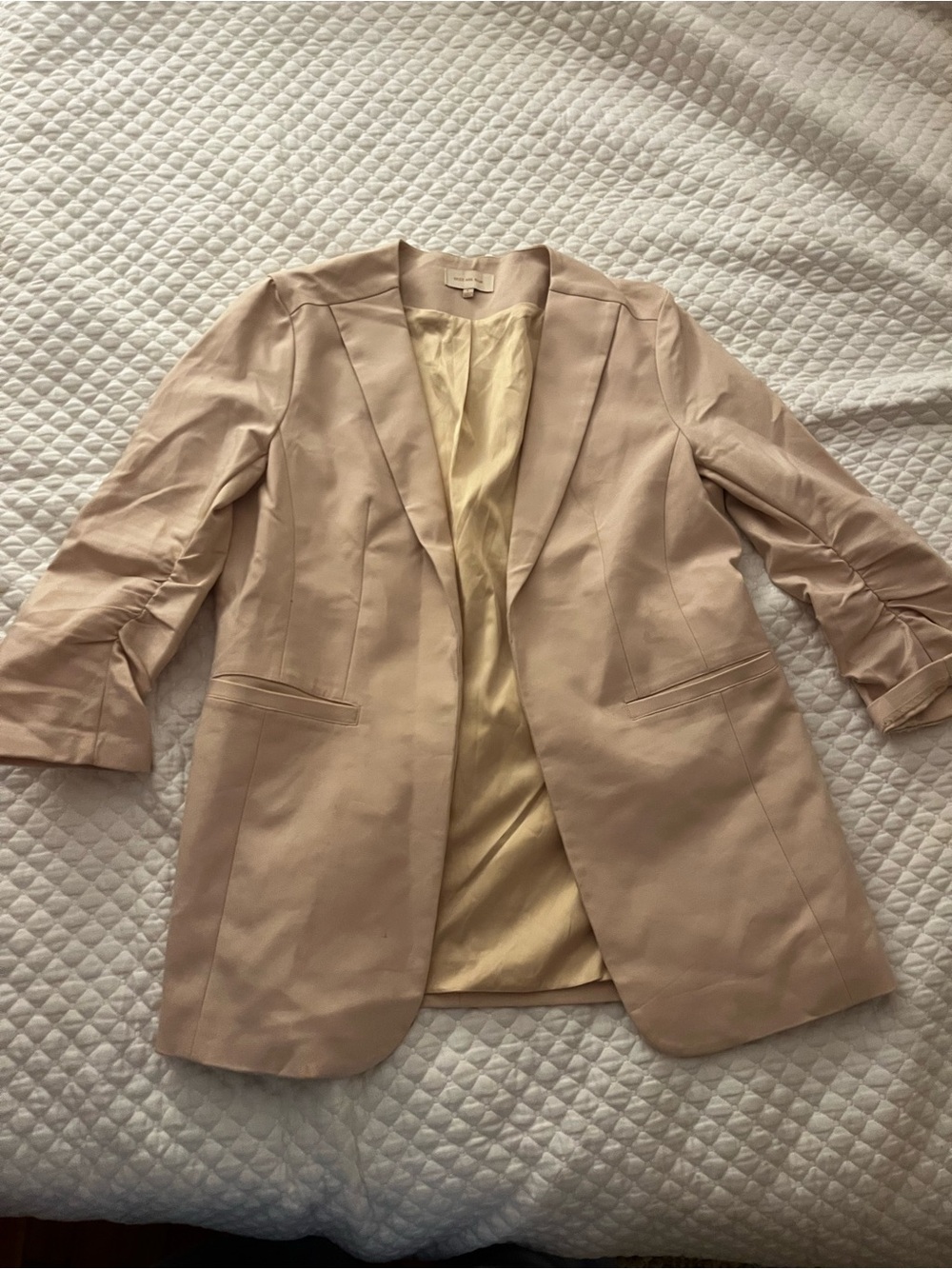 Skies Are Blue Cream Long Blazer Jacket